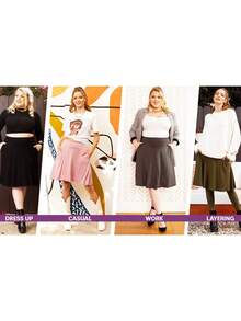 STRETCH IS COMFORT Women's And Plus Knee Length A-Line Skirt With Pockets Small - 3X - 炭灰色 - 查看 4