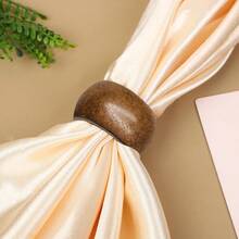 6pcs Simple Plain Wooden Napkin Rings, Fashionable & Versatile For Hotel Table Setting, Restaurant Tablecloth Decoration
