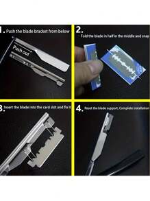 1 Black Scraper+10 Blades;Unisex Folding Travel Straight Edge Razor Set With Ultra-Thin Stainless Steel Double-Sided Blades, Suitable For Home And Salon Beauty Use