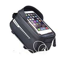 Túi khung xe đạp phía trước chống thấm nước có tấm che màn hình cảm ứng TPU và áo mưa - Đựng đồ xe đạp và giá đỡ điện thoại phù hợp với xe đạp leo núi (Phù hợp với điện thoại lên đến 7 inch) - màu đen - Xem 8