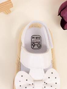 Infant Girls' Fashionable Cute Bowknot Anti-Slip Rubber Sole Prewalker Shoes - White - View 10