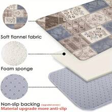 1 tấm thảm chùi chân in họa tiết hoa và hình học cổ điển, thảm nhà bếp mềm mại chống trượt thấm hút có thể giặt bằng máy, thảm trang trí nhà hình chữ nhật lông thấp chống bụi bẩn cho phòng tắm, phòng ngủ, nhà bếp, phòng giặt ủi - Nhiều màu - Xem 10