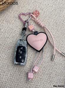 HXXOOS Chaveiro Estilo de Menina Quente Y2K com Dado em Formato de Coração Rosa - Chaveiro Fofo e Macio de Menina, Acessório Doce e Legal com Corda Trançada, Decoração em Cor de Doce para Meninas, Mulheres, Estudantes - Presente Perfeito e Uso Diário