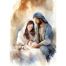 1pc Rellgion Jesus In Prayer Sheep Christian Child Bible Canvas Printing Wall Arts Picture For Living Room Decor Posters Optional Frame ,Wall Art With Frame - Multicolor - View 149