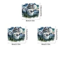 1/2/3pcs Wolf In The Forest Heat Transfer Stickers For DIY Garment, Heat Press Applique Suitable For T-Shirts, Canvas Bags, Pillow, Iron-On Patches