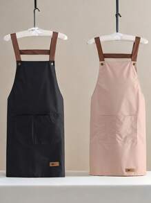 Waterproof And Oil Resistant Canvas Apron ,Adjustable Waistband, Breathable Fabric, New Kitchen Home Cooking Oil And Stain Resistant Apron, Wear Resistant,Kitchen, Bathroom, Family, Household Products,With Pockets , Multi-Purpose, Suitable For Coffee Bars And Restaurants