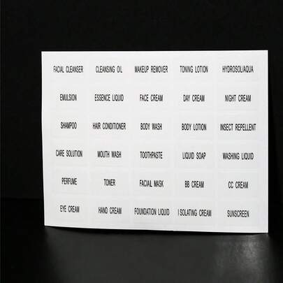 1入組旅行便攜瓶/袋透明標籤霜BB標籤貼紙防水抗污染，適用於化妝品淋浴露盒子洗髮水辨識面霜貼紙