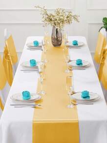 2/4/6/12/24pcs Satin Table Runner 11 X 108 Inch Gold Long Wedding Satin Silk Table Runner For Wedding Banquet Graduations Birthday Party Decoration