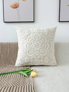 1pc Mandala Flower Exquisite Embroidery Cushion Cover, Various Sizes, Pillow Core Not Included, Suitable For Multiple Rooms
