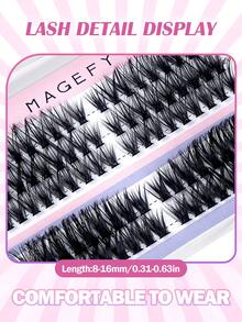 MAGEFY 90 Clusters CC Curl Manga Fox Eye DIY Extended Tail Cross Fox Eyelashes Cluster,30D+40D Mix Thick Manga Tip Tail Fairy Hair,Mink Eyelash Expansion Kit, Natural Appearance And Soft Personal Long Eyelashes. Mother's Day Gifts, Summer Party Gifts - CC - View 7