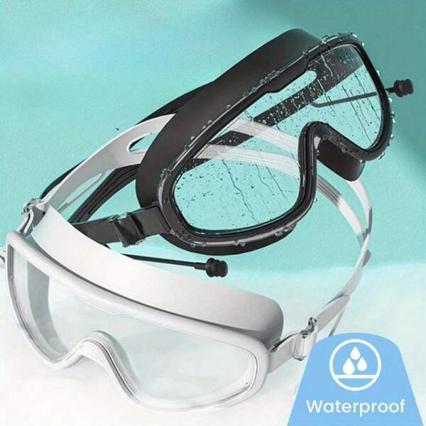 Professional Adult Large Swimming Goggles Waterproof With Earplugs Diving Anti-Fog HD Swimming Goggles For Men And Women