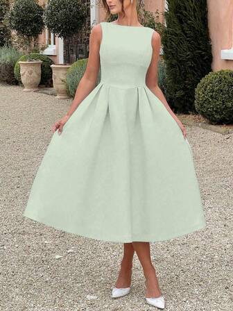 简约休闲束腰纯色时尚性感女式连衣裙