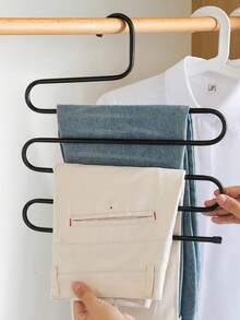 1pc Multi-Functional S-Type Pants Hanger For Closet Storage Magic Trousers Rack Space-Saving Pants Organizer For Household Multiple Layers Clothes Hanger Clip Organizer For Skirts Dresses Shorts Cargo Pants Storage - Keep Your Closet Tidy - Multicolor - View 7