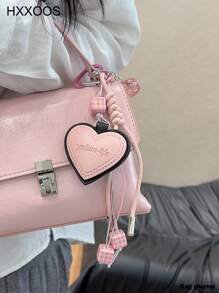 HXXOOS Chaveiro Estilo de Menina Quente Y2K com Dado em Formato de Coração Rosa - Chaveiro Fofo e Macio de Menina, Acessório Doce e Legal com Corda Trançada, Decoração em Cor de Doce para Meninas, Mulheres, Estudantes - Presente Perfeito e Uso Diário