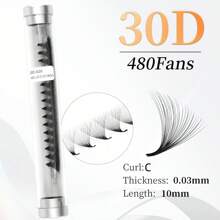 DAIFIYAN Pestañas postizas premontadas de volumen 600/480/420, hechas a mano con tallos naturales largos en 6D/8D/10D/12D/14D/16D/20D/30D/40D, forma C, longitud de 8-15 mm, extensiones de pestañas de visón artificial