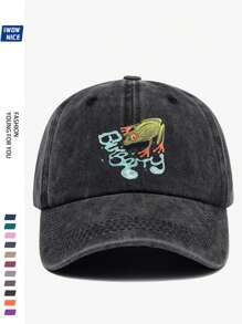1pc Fashion Baseball Cap With "Funny Frog" Print, Adjustable Size, Unisex Urban Casual Baseball Hat, Vintage Breathable Design, Comfortable For All Seasons, Multiple Colors And Sizes Available, Suitable For Beach And Holiday (2025 Spring Series)