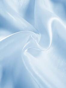 Áo kiểu nữ dáng rộng cổ cao màu trơn dài tay đèn lồng thanh lịch, mùa xuân và mùa thu - Màu xanh lam - Xem 5