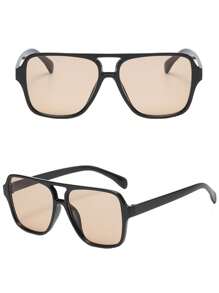 1 par de gafas de sol de aviador con marco grande de estilo retro unisex, diseño casual de moda adecuado para vacaciones, viajes, deportes, conducir, festivales, salidas, accesorios de verano, vacaciones, viajes familiares, protección UV, golf, senderismo, atuendo elegante , estilo de calle, actividades al aire libre, pesca, protección solar, sombra de vacaciones, salida, playa, vacaciones y regalo para familiares y amigos