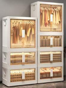 Folding Wardrobe For Home/Bedroom, Free Installation Easy Clothes Cabinet, Children's Closet Organizer Storage Cabinet - Multicolor - View 6