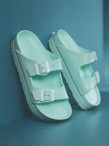 Sandalias con plataforma y doble correa para mujer, transpirables