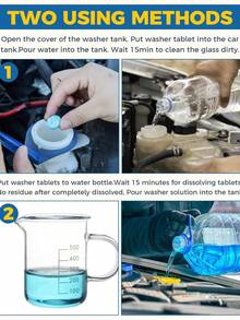 20 pièces Liquide lave-glace,Tablettes de lave-glace,Accessoires voiture Tablettes de liquide lave-glace,Liquide lave-glace pour pare-brise de voiture,Tablettes de concentration de liquide lave-glace,Élimine les taches de verre,Convient pour le verre de fenêtre de voiture - 20 pièces - Voir 4