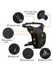 1 Stück modische Motorrad Beinschutz Tasche, tragbare und multifunktionale Beintasche, wasserdichte Oberschenkeltasche für Outdoor, Herren Beintasche, Fitness Training Hüfttasche, Damen Outdoor Oberschenkeltasche, Fitness Training Hüfttasche, multifunktionale Reit Bein Tasche, Motorrad Fahrrad Kuriertasche, mit abnehmbarem Beinriemen, geeignet für Wandern, Bergsteigen, Angeln, Radfahren, Camping, Reisen