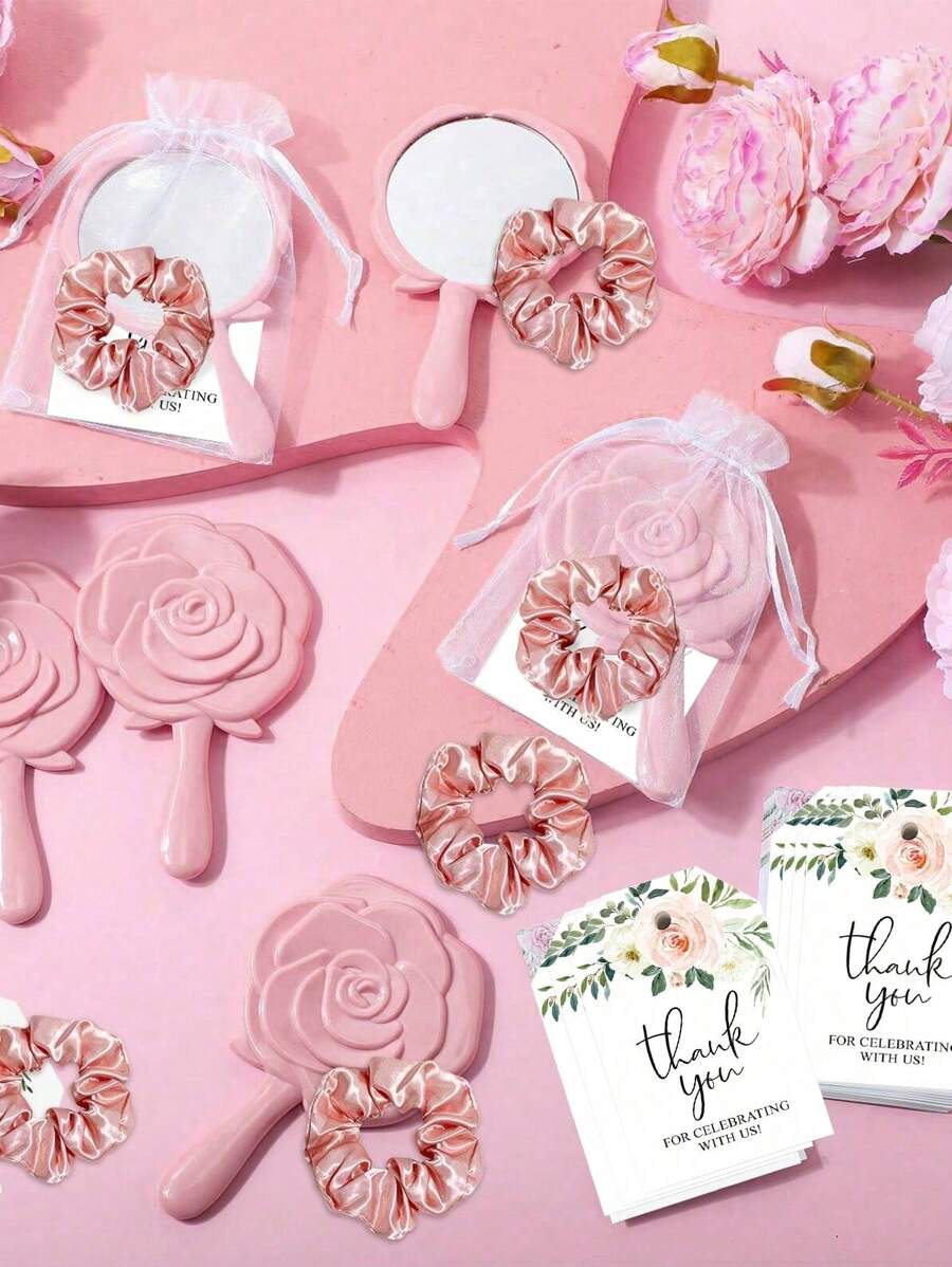 36/12/8/4 Peças Espelho de Maquiagem com Alça Floral, Espelho Compacto Desenho Rosa Princesa, Espelho Pequeno Fofo, Espelho de Mão, Espelho de Maquiagem de Mão, Espelhos Compactos de Viagem, Conjunto de Presente, Perfeito para Aniversários, Casamentos, Festas, O Presente Perfeito para Colegas, Amigos e Família, Dia dos Namorados, Presentes para Madrinhas
