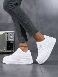 DJSUNNYMIX 女士休闲运动鞋厚底厚底鞋