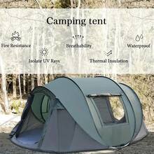 Automatyczny rozkładany namiot kempingowy, przenośna osłona przeciwsłoneczna, odpowiedni na piknik, wędkowanie, piesze wędrówki, turystykę, plażę, do parku, dla 2/3/4/5/6/8 osób, nie wymaga montażu, duży namiot rodzinny do wnętrz, przeciw komarom - Wielokolorowe - Zobacz 2