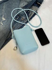 Mini Fashionable Versatile Bucket Shoulder Bag For Women Wallet Purse Wallet - Blue - View 3