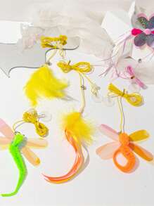 1 pieza Juguete interactivo de gato con cuerda elástica para colgar - Juguete colgante gracioso y divertido para mascotas