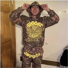 2-Piece Hip-Hop Fashion Printed Sweatshirt Set For Loose Hooded Sports Sweatshirts For Men And Women - ngụy trang - Xem 5