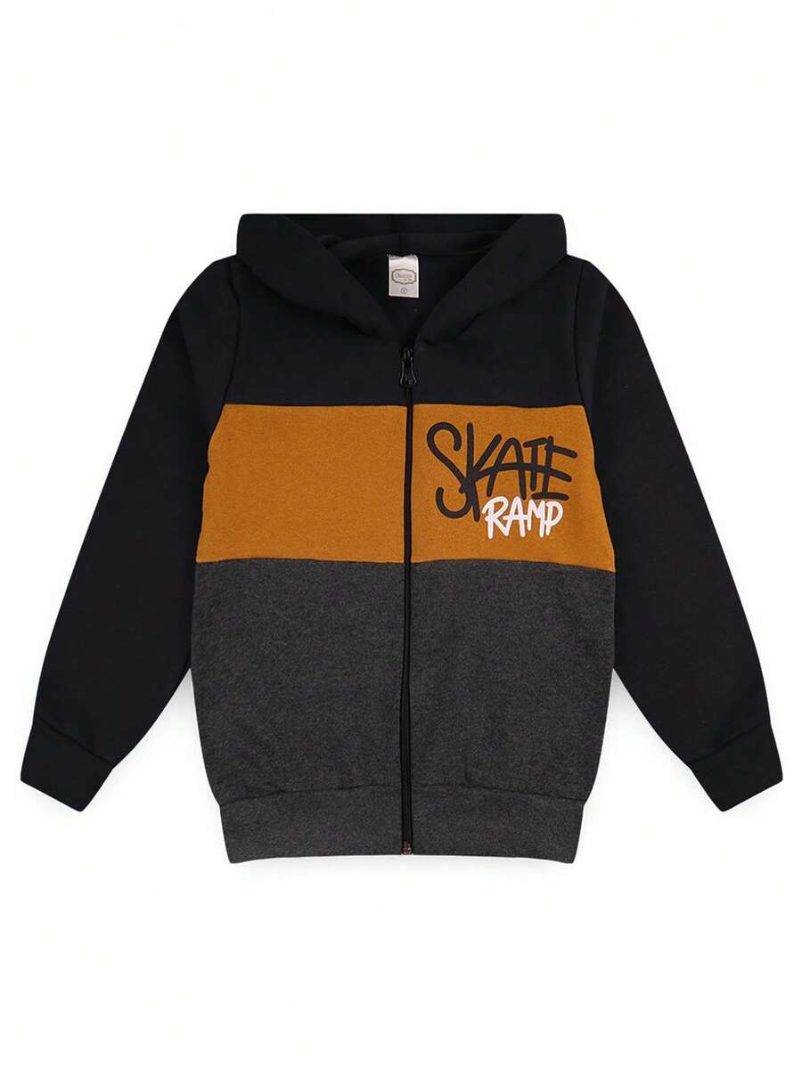 Skate Ramp Kids Sweatshirt Jacket With Hood And Zipper - 黑色 - 查看 1