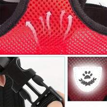 Juego de correa y collar con sistema antifuga, ajustable al pecho y espalda, con cinta reflectante de seguridad, hecho de material de malla suave y transpirable para mascotas, gatos y perros
