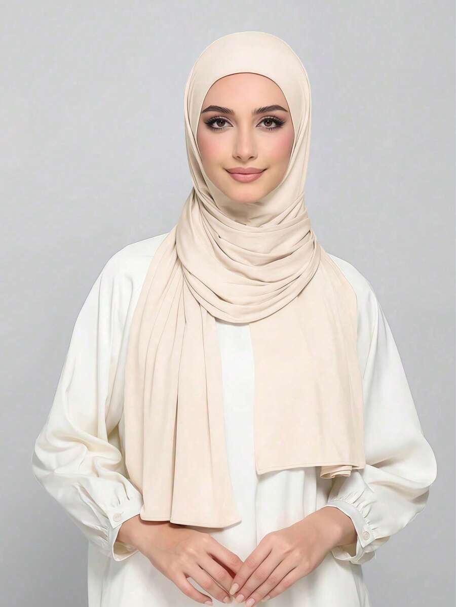 1 件女士平纹头巾，莫代尔头巾汗布，纯色，丝滑柔软舒适透气莫代尔面料头巾，头巾，平纹覆盖物，180 厘米 * 70 厘米围巾/披肩，适合日常、户外、祈祷和礼拜