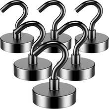 Magnetic Hook, 40 Lbs (Approx. 18.1 Kg) Heavy Duty Magnet Hook For Cruise Ship Cabin, Super Strong Magnet Strap Hook For Suspension, Metal Magnetic BBQ Hook Magnetic Hook For Refrigerator, Toolbox, Storage - Silver - View 18