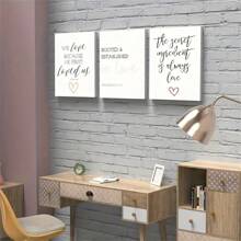 1pc/3pcs Modern Inspirational Quote Canvas Wall Art Posters, Minimalist Painting, Decor Print For Living Room, Bedroom, Bathroom, Kitchen, Dining Room Optional Frame ,Wall Art With Frame