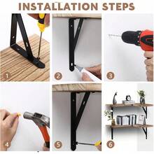 4 Piece Home Corner Floating Shelves Wall Mounted Storage Wooden Display Shelf - Wood color - View 6