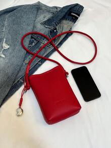 Mini Fashionable Versatile Bucket Shoulder Bag For Women Wallet Purse Wallet Wallet - Red - View 3