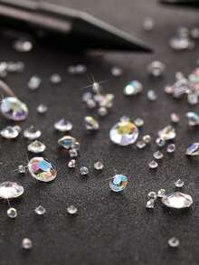 4000 件不同尺寸的奢华玫瑰金色水钻派对婚礼装饰可重复使用闪亮亚克力水钻桌面五彩纸屑散落宝石、花瓶填充物中心装饰派对装饰、圣诞节 - 彩色 - 查看 6