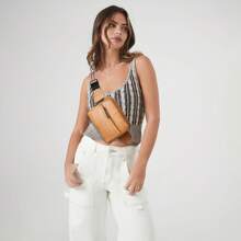 LATMAP Solid Colour Bum Bag For Women  PU Leather, Fashion Chest Bag Crossbody Bag, Outdoor Sports Lightweight Waist Bag Minimalist For Student ,Back To School Season Essentials & Holiday Essentials