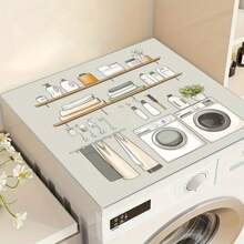 1pc Black/Grey Washing Machine Dust Cover Pad,Countertop Absorbent Table Mat,Absorbent & Quick-Dry Fridge Mat, Microwave Oven Dust Cover,Soft Diatom Mud Drainage Pad,Non-Slip Super Absorbent And Wear-Resistant Dish-Washing Dry Pad,19.7*23.6 Inch Modern Washing Machine & Dryer Top Cover,Suitable For Laundry Room And Kitchen For School,Office,Household,Travel,Bag,Organizer,Storage, Back To School Supplies