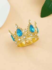 1 pieza Accesorio para el cabello con corona redonda de estilo barroco, corona de adulto para cumpleaños, corona de reina para decoración de fiesta de cumpleaños