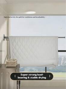 1 pièce Étendoir à vêtements pliable avec tige rétractable, fil à linge rétractable invisible monté au mur pour balcon, buanderie, salle de bain, patio, appartement, dortoir, étagère à vêtements super robuste et extensible