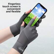Luvas Esportivas para Uso ao Ar Livre no Verão, Luvas de Proteção Solar, Anti-Deslizante com Tela Sensível ao Toque para Homens, Ciclismo, Direção, Caminhada, Pesca