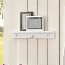 Wall-Mounted Drop-Leaf Table, Folding Kitchen Dining Table Desk With Memo Board, White - White - View 5