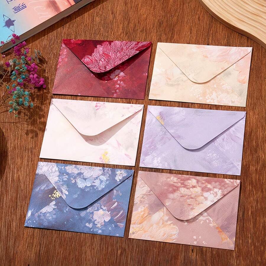 10pcs Spring Cloud Dream High-Quality Vintage Envelopes & Letter Papers, Beautiful & Fresh Greeting Cards, Invitations, 10x11cm - Multicolor - View 1
