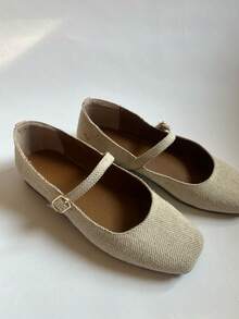 Sandalias planas tipo merceditas - Beis - Ver 8