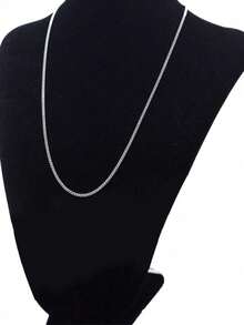 Men's Stainless Steel Necklace Chain 60cm 2.5mm 925 Silver Plated - Bạc - Xem 2