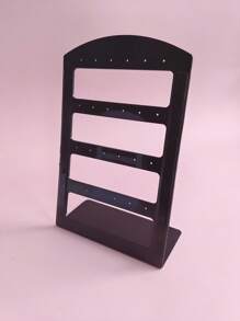 Folding Z 1pc Jewelry Holder Organizer Earring Organizer With 24 Holes Jewelry Display Storage,Solid Color L-Shaped Acrylic Jewelry Display Stand, Modern & Simple Plastic Earrings Storage Rack For Stud Earring Collection, For Woman Gifts Earring Back To School